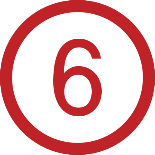 6 in red circle