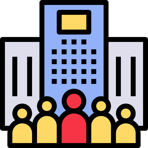 people and building icon
