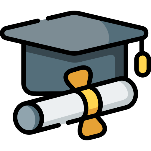 graduation cap and diploma icon