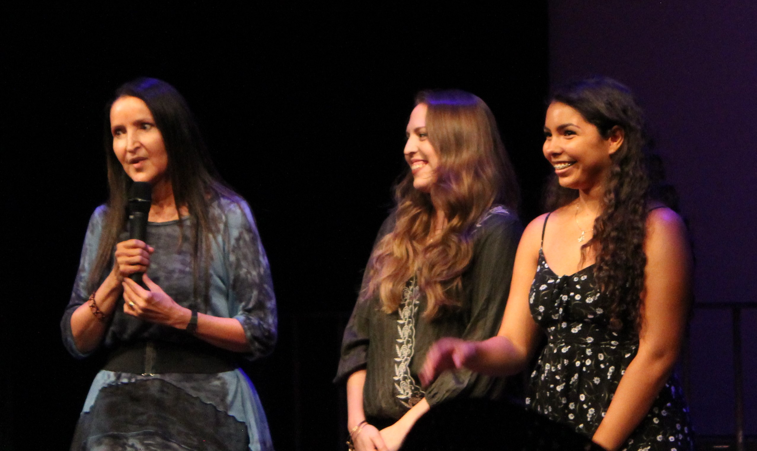 Professor Theresa Martinez with two Latinx student scholarship recipients